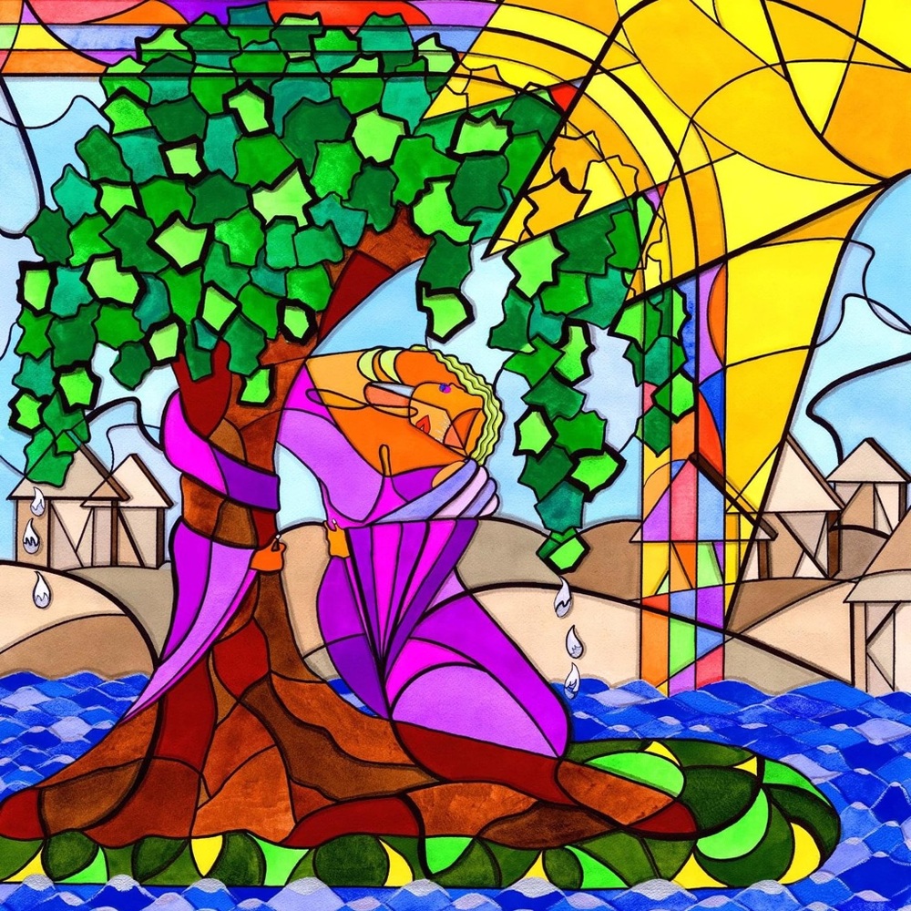 30”x20” Giclee Print of Weeping Willow by Austina Paintings